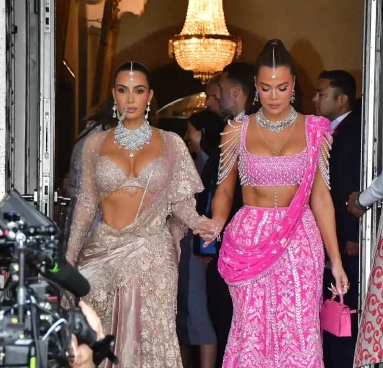 Kim Kardashian’s Ethereal White Lehenga Look at Day 2 of Ambani Wedding Revealed!!