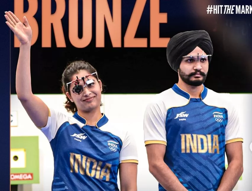 India’s Shooting Sensations: Manu Bhaker and Sarabjot Singh Secure Second Olympic Medal for India at Paris 2024